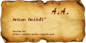 Anton Anikó névjegykártya